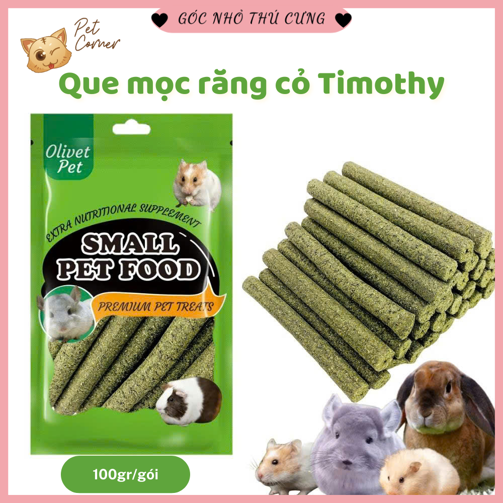Tổng hợp các loại thức ăn cho hamster, thỏ, sóc và thú cưng nhỏ (Snack thưởng mài răng và đồ chơi) 6 Que moc rang Timothy
