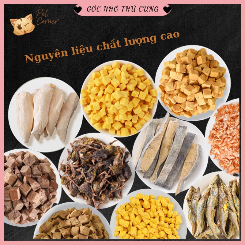 Đồ ăn vặt sấy khô cho chó mèo
