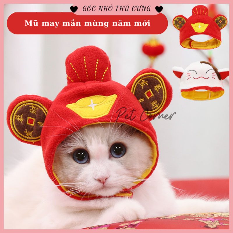 Mũ Thần Tài cho chó mèo